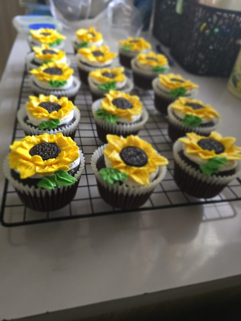 Sunflower themed cuppies